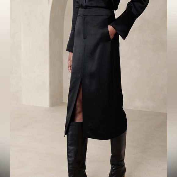 Banana republic Alix Satin Midi Skirt - Picture 4 of 9